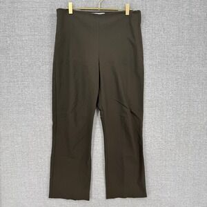 MM.LaFleur Pants Womens 10 Green Straight Leg Crepe Pull On Stretch Easy Care